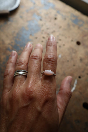 
                  
                    Load image into Gallery viewer, Pink Opal Plume Ring - Size 7
                  
                